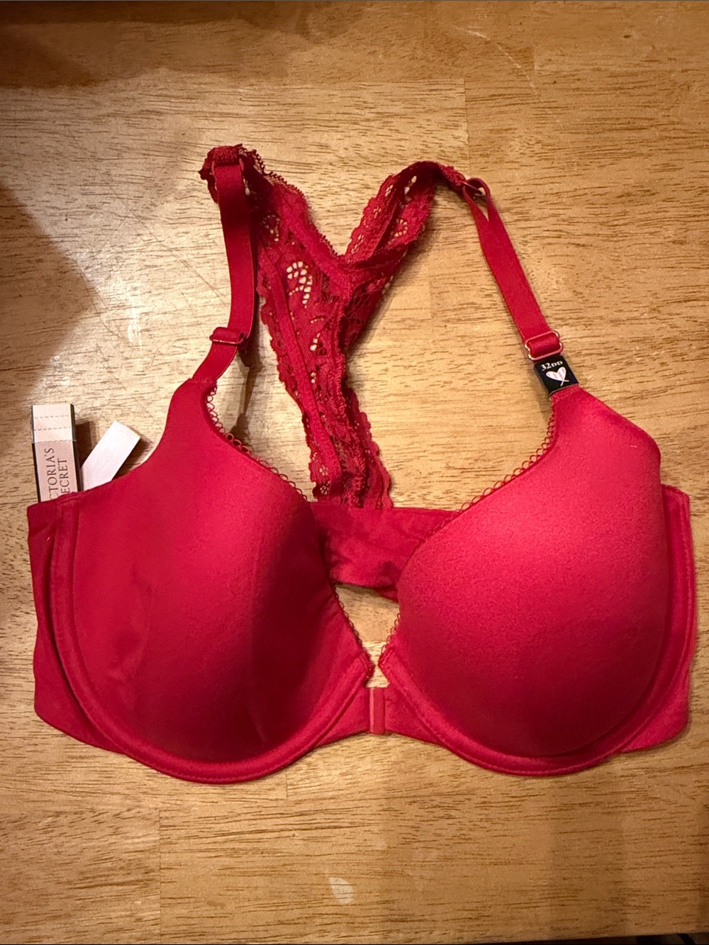 Victoria's Secret Bright Red Lace Racerback T-Shirt Bra